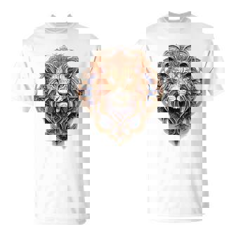 ライオン 動物 彫刻 動物園 抽象芸術 絵画 ライオン Tシャツ - Kawaiitshirt