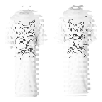 ラインアートお父さんお母さん猫-マンクス猫 Tシャツ - Kawaiitshirt