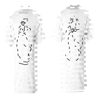 ラインタトゥー、ラインアートtシャツ、ミニマリストな犬のモチーフ Tシャツ - Kawaiitshirt