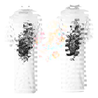 ラッコ フローラルアクセント Tシャツ - Kawaiitshirt