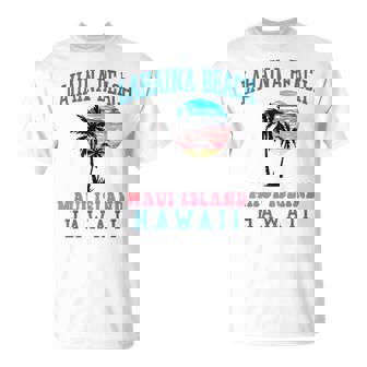 ラハイナ ビーチ マウイ ハワイ ビーチ ヤシの木 夏 ハワイアン Tシャツ - Kawaiitshirt