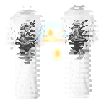 ラーメン 海 波 寝ぼける たまご Tシャツ - Kawaiitshirt