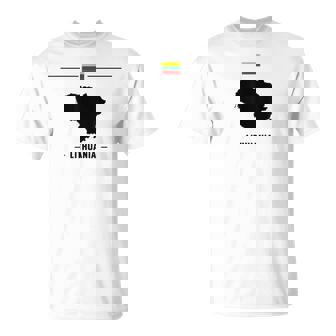 リトアニアの国旗、地図と国名リトアニア。 Tシャツ - Kawaiitshirt