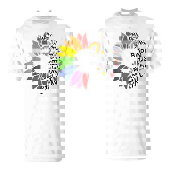 レインボー ヒマワリ ハッピー プライド Tシャツ - Kawaiitshirt