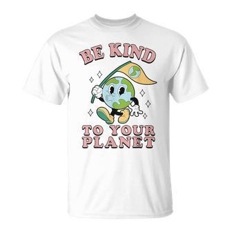 レトロ グルービー Be Kind To Your Planet Earth Day 70年代 80年代 4月 Tシャツ - Kawaiitshirt
