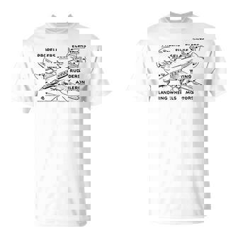 レトロな飛行機の図-ヴィンテージ旅客機の飛行履歴 Tシャツ - Kawaiitshirt