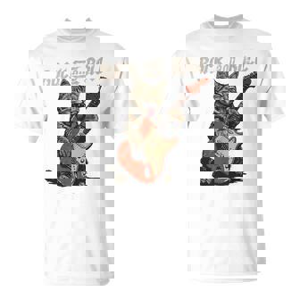 ロックンロール ギター 猫 ビンテージ Rock ギタリスト 猫 長袖tシャツ Tシャツ - Kawaiitshirt