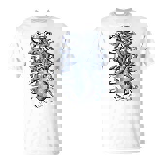 ヴィンテージ ブルー タコ Tシャツ - Kawaiitshirt