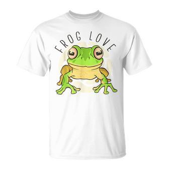 両生類の友達 恋人デザイン グリーンフロッグ Tシャツ - Kawaiitshirt