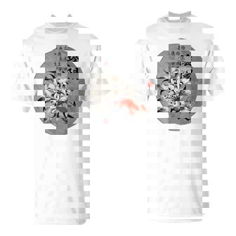 九尾の狐 安倍晴明 陰陽師 陰陽 太極図 漢詩 キツネ Back Print Tシャツ - Kawaiitshirt