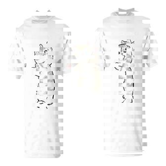 五十歩ひゃっほう 猫 ネタ ことわざ ことわざのもじり ジョーク ギャグ ダジャレ ツッコミ おもしろ メンズ 半袖 長袖tシャツ Tシャツ - Kawaiitshirt