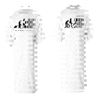 人類の進化がバーコードになる Tシャツ - Kawaiitshirt