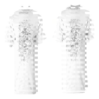 動物愛好家のための雄大なライオンポートレートグラフィックデザイン。 長袖tシャツ Tシャツ - Kawaiitshirt