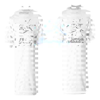 北海道 冬の風景 シマエナガのイラスト 雪の結晶 可愛い小鳥 長袖tシャツ Tシャツ - Kawaiitshirt