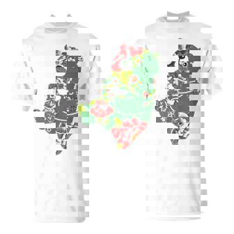 台湾花布柄 くまちゃん 熊 緑 みどり グリーン 客家花布 台湾花布 台湾雑貨 台湾 台湾風 かわいい お洒落 Tシャツ - Kawaiitshirt