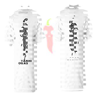 唐辛子 顔 イラスト かわいい おもしろ 面白い 簡単 シンプル ゆるい 野菜 Tシャツ - Kawaiitshirt