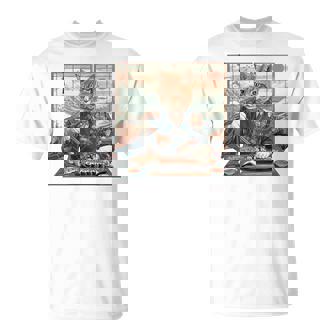 寿司好き ヴィンテージ 子猫 伝統 日本の芸術 猫 長袖tシャツ Tシャツ - Kawaiitshirt