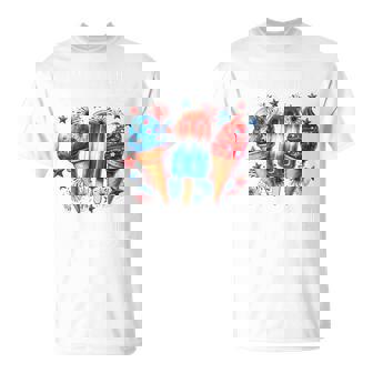 少年 赤 白 青 アメリカ国旗 7月4日 アイスキャンディー 愛国的 長袖tシャツ Tシャツ - Kawaiitshirt
