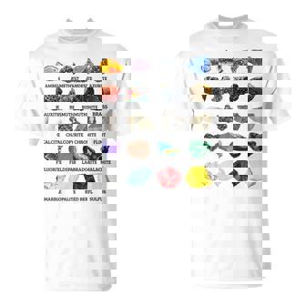 岩石・鉱物の種類 宝石学・地質学 教育 Tシャツ - Kawaiitshirt