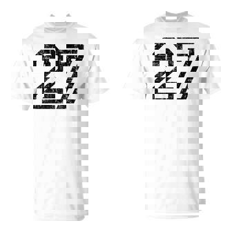数字 27 ヴィンテージ ブラックホワイト Tシャツ - Kawaiitshirt