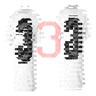 数字 3 ヴィンテージブラック&レッド Tシャツ - Kawaiitshirt