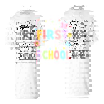 新学期 ハッピー 初日 学校 男の子 女の子 先生 Tシャツ - Kawaiitshirt