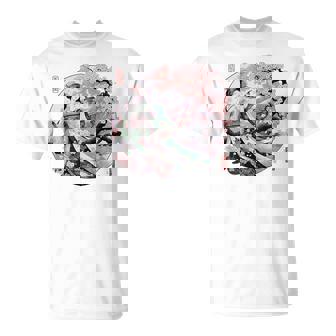 日本 浮世絵 京都 祇園甲部 五花街 桜 舞妓 着物 バックプリント Tシャツ - Kawaiitshirt