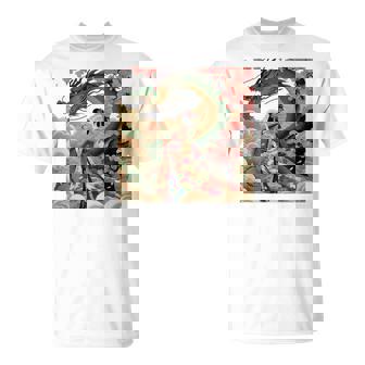 日本 浮世絵 桜 着物 竜 綺麗 日本髪 Tシャツ - Kawaiitshirt