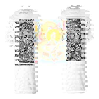 日本 浮世絵 滋賀 琵琶湖 竹生島 弁財天 竜 龍神 バックプリント Tシャツ - Kawaiitshirt