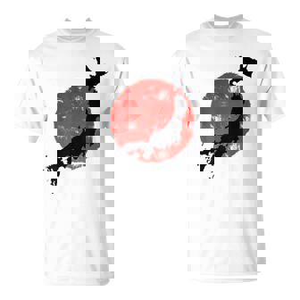 日本 赤 太陽 日本 列島 地図 かっこいい 国旗 スタイル Tシャツ - Kawaiitshirt