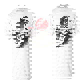 日本の木 赤い月 絵画 日本 夕日 男性 女性 Tシャツ - Kawaiitshirt