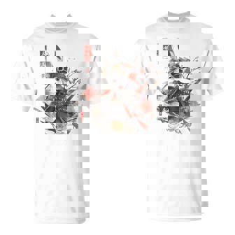 日本アート うさぎ 忍者 浮世絵 アニメスタイル サムライラビット Tシャツ - Kawaiitshirt