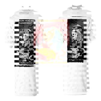 日本ホラーオポッサムアニメ レトロ 数え切れないほどの恐怖が待ち受けている 長袖tシャツ Tシャツ - Kawaiitshirt