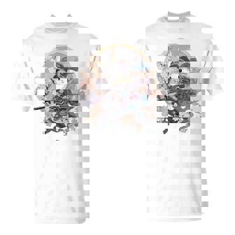 日本美術 うさぎ 忍者 浮世絵 アニメ風 侍うさぎ Tシャツ - Kawaiitshirt