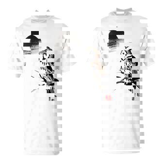 日本製 墨絵 ふくろう アート 墨筆 絵 漢字 知恵 – 日本文化デザイン Tシャツ - Kawaiitshirt