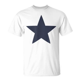 星 星柄 メンズ レディース ブランド おしゃれ かっこいい かわいい プリント 大きサイズ 紺 春夏 ブルーステラ Tシャツ - Kawaiitshirt