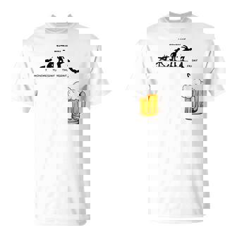 月曜日金曜日 スティックマン ビールウィークジャンプ エネルギー 皮肉 Tシャツ - Kawaiitshirt