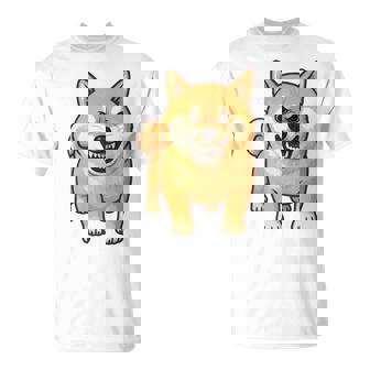 柴犬 犬 ムキッ ムキ顔 水彩 我慢の限界 怒る犬 イラスト おもしろ 長袖tシャツ Tシャツ - Kawaiitshirt