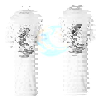 海の波から現れる芸術的なクジラ Tシャツ - Kawaiitshirt