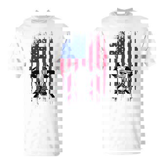 消防士 アメリカ国旗 7月4日 男性 お父さん 消防士 長袖tシャツ Tシャツ - Kawaiitshirt