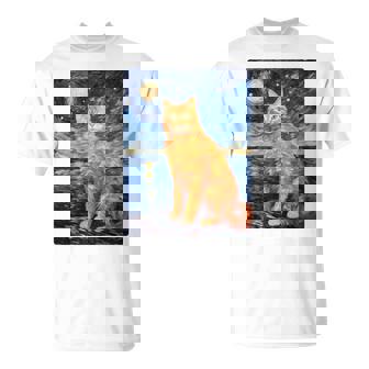 猫のポートレートオイル印刷甘い子猫 長袖tシャツ Tシャツ - Kawaiitshirt