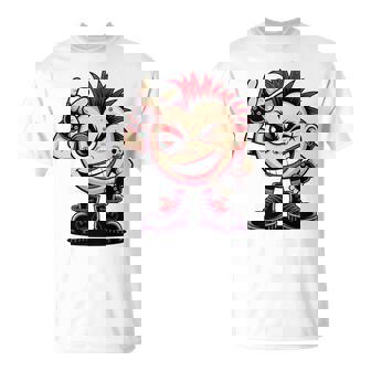 生意気なパンクロックロッカー イロとブーツ付き 面白いパンク 長袖tシャツ Tシャツ - Kawaiitshirt