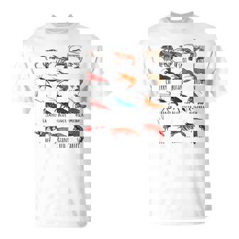 異なるタイプのエビの品種コレクション、かわいいエビ愛好家。 Tシャツ - Kawaiitshirt