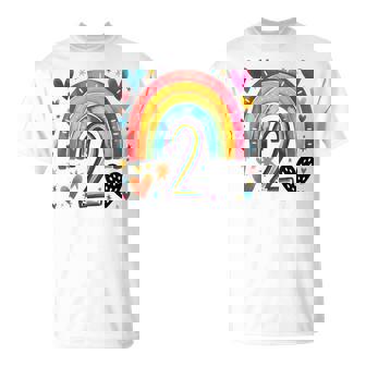 私はもう2歳 女の子のためのかわいいレインボーバースデーデザイン Tシャツ - Kawaiitshirt