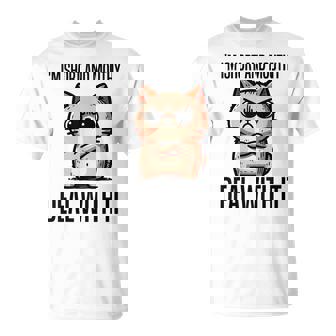 私は短気で口うるさいので、それを扱います。態度猫 Tシャツ - Kawaiitshirt