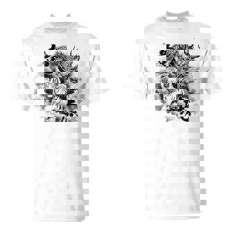 竜虎 墨絵 バックプリント Tシャツ - Kawaiitshirt