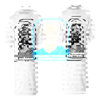 笑うイエス キリスト 喜び 幸せな笑顔 自信 いばらの冠 満足感 クリスマスプレゼント 贈り物 お土産 ポジティブ Tシャツ - Kawaiitshirt