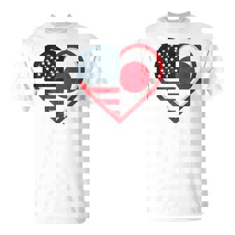 米国 アメリカ 日本 ハートフラッグ 二重国籍。 Tシャツ - Kawaiitshirt