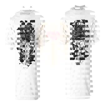 翼とバラのゴシック・クロス 長袖tシャツ Tシャツ - Kawaiitshirt