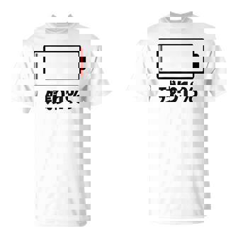 背中【残り1】電池 バッテリー おもしろ 面白い ギャグ ネタ ウケ狙い 笑える ユーモア おバカな 個性的な Tシャツ - Kawaiitshirt